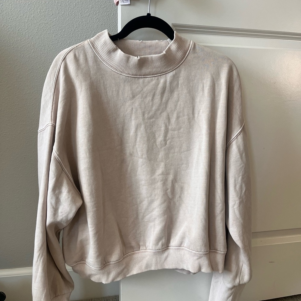 Free People Ribbed Cream Pullover